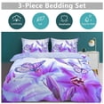 thumbnail image 5 of 3 Pcs Soft Bedding Set, Includes 1 Duvet Cover with Zipper And 2 Pillow Shams,Purple Butterfly King(102"×90"), 5 of 8