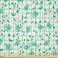 thumbnail image 2 of Ambesonne Spring Fabric by the Yard Microfiber, Pattern with Flower Stem, 3 Yards, Pale Blue Teal White, 2 of 2