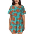 thumbnail image 1 of Fotbe Fun Octopus Conjunto de Pijama Estampado para Mujer, 2 Piezas, Ropa de Dormir con Camiseta de Manga Corta y Shorts Suaves-XX-Large, 1 of 6