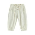 thumbnail image 1 of Faithtur Toddler Boys Casual Sports Pants Solid Color Drawstring Button Cargo Pants with Pockets, 1 of 8
