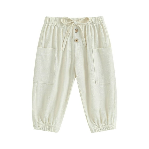 Bagilaanoe Toddler Boys Casual Sports Pants Solid Color Drawstring Sweatpants 6M 12M 18M 24M 3T 4T Kids Leggings with Pockets