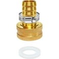 thumbnail image 4 of YOUHO 1PCS 3/4 GHT (F) to 1/4 Barb Thread Swivel Brass Garden Hose Pipe Connector With Clamps,Fit For Garden Hose Repair, 4 of 5