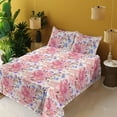 thumbnail image 2 of Ambesonne Romantic Vibes Fitted & Flat Sheet with Sham 3 Pcs Set, Dreamy Floral Print, Twin, Pastel Pink Lavender Blue, 2 of 5