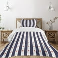 thumbnail image 3 of Ambesonne USA Quilted Bedspread Set 2 Pcs, Famous Day of United States, Twin Size, Indigo Red White, 3 of 6