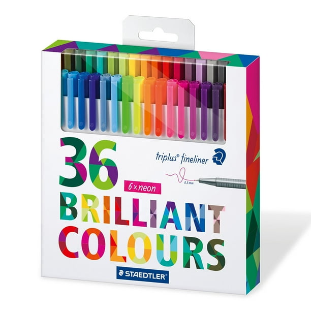 Staedtler Color Pen Set, Set of 36 Assorted Colors (Triplus Fineliner ...