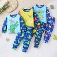 thumbnail image 2 of Quealent Boys 6 Piece Cotton Pajamas Long Sleeve Toddlers Cool Print Pjs Soft Sleepwear Sets for Kids (Blue, 5-6 Years), 2 of 5