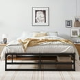 thumbnail image 3 of SHA CERLIN Queen Size Metal Platform Bed Frame with 14'' Extra Under-bed Storage Space, No Box Spring Needed, Easy Assembly, Black, 3 of 9