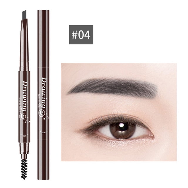 Single 7 Color Double Headed Triangle Eyebrow Pencil One Word Eyebrow Beginner Natural Easy To Color With Eyebrow Brush, Eyebrow White