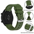 thumbnail image 3 of Silicone Watch Straps 20mm Quick Release Rubber Replacement Bands for Men Women - Extra Long, Green with Silver Buckle, 3 of 7