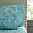 thumbnail image 6 of Hotel Style Luxury 4-Piece 600 Thread Count Teal Paisley Cotton Bed Sheet Set, Queen, 6 of 7