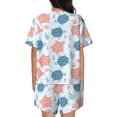 thumbnail image 3 of Bingfone Sea Turtle Print Pajamas Sets for Women Soft Short-Sleeved Pjs with Lounge Shorts Two Piece Sleepwear, 3 of 8