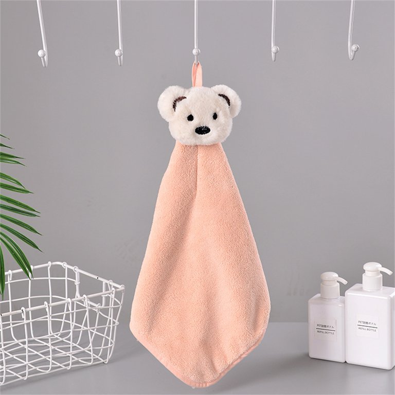 Water-absorbent Hand Towel Bear Shape Coral Fleece Fine Stitching