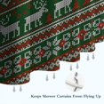 thumbnail image 6 of Red and Green Christmas Reindeer Pattern Shower Curtain 84"x72" ,Bathroom Decorative Shower Curtains Set with 12 Hooks,Modern Waterproof Washable Shower Curtain, 6 of 6