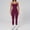 Purple, variant on PISONIC Workout Sets for Women, 2 Piece Seamless Spaghetti Straps Crop Top Matching High Waist Leggings Gym Yoga Outfits