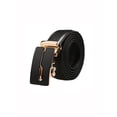 thumbnail image 1 of Cinturón de cuero de vestir para hombres con hebilla automática de ratchet de negocios Inspire Chic para el Día del Padre Negro-Curva 58 5/8-61 3/8, 1 of 6
