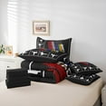 thumbnail image 6 of Castle Fairy Adults Female Men Taekwondo Gamer Bedding Comforter Set 7pcs,Abstract Graffiti USA Flag Queen Bedding Sets Super Cozy,Sport Theme Queen Sheet Sets,Microfiber Bedroom Decor,Reversible, 6 of 8