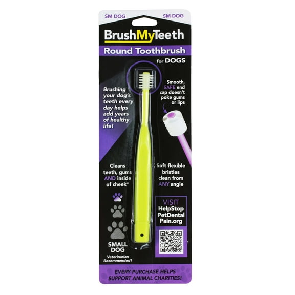 Brushmyteeth Small Dog Toothbrush, Multi-Color 360° Round Soft Bristles for Gentle and Safe Brushing