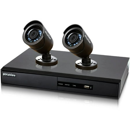 LaView Surveillance System 960H 4CH DVR with 500GB Storage and two 600TVL Security Cameras