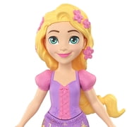 Disney Princess Rapunzel Posable Small Doll in Shiny Outfit with Removable Skirt, Inspired by Movie