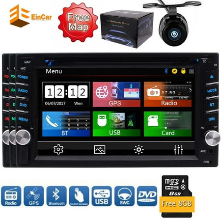 Hot selling product 6.2-inch Digital LCD Monitor Double DIN in Dash Car FM AM RDS Dvd Player Stereo Touch Screen with Bluetooth USB Sd Mp3 Radio for Universal 2 DIN Car Free Backup Camera