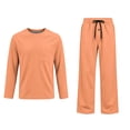 thumbnail image 4 of HAJWOH Mens Pajama Set Long Sleeve Soft Sleepwear with Pocketsand Elastic Drawstring, Comfortable Loungewear for Sleeping, 4 of 5