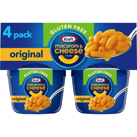 Kraft Gluten Free Original Mac and Cheese Cups Easy Microwaveable Dinner (Pack of 48)