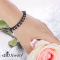 thumbnail image 2 of ‎555Jewelry 5mm Dainty Adjustable Stainless Steel Wrap Beads & Curb Chain ‎Bracelets for Women & Girls, Black/Sliver, 7 Inch, 2 of 7
