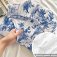 thumbnail image 4 of Twin Sze Fitted Sheet Set - Blue Garden Vintage 2 Piece Bedding Sets 16" Deep Pocket Fitted Sheet with 1 Pillowcase, Modern Art Building Boat Tree Brushed Microfiber Hotel Luxury Bed Sheets, 4 of 9