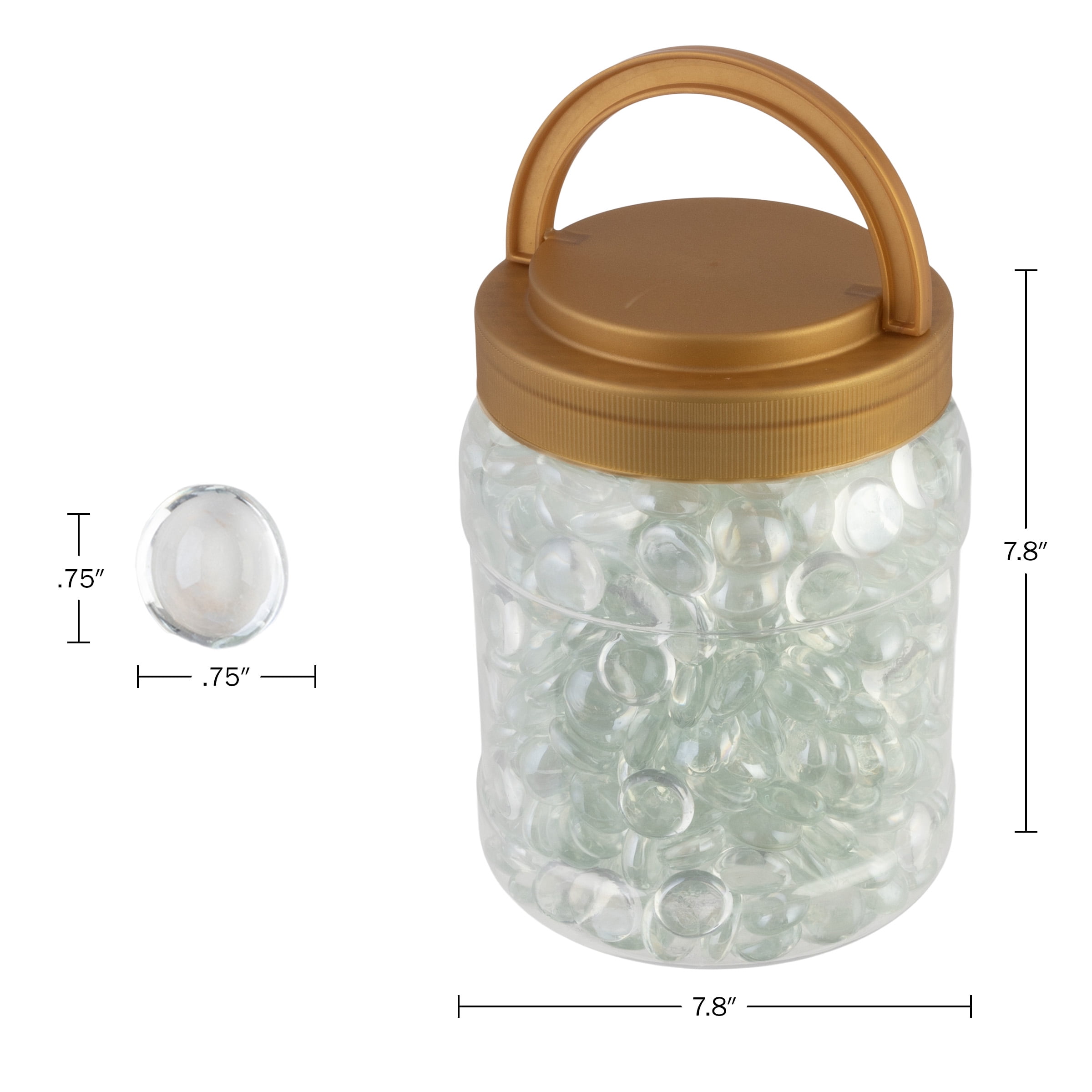 Lavish Home 10lbs Vase Filler Glass Beads - 3/4in Flat Marbles, Clear