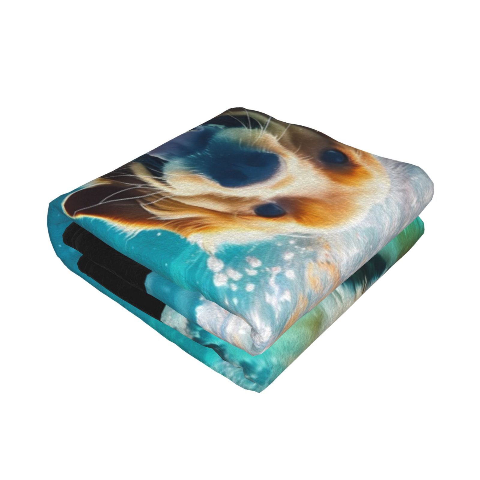 Throw Blanket for Couch - Dog Underwater Adventure Soft Comfy Lightweight Cozy Warm Throw Blanket, Fuzzy Plush Flannel Blanket & Throws for Sofa and Bed All Season
