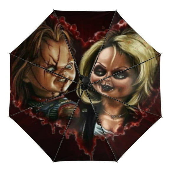 Bride of Chucky Automatic Umbrellas Windproof Folding Umbrella Portable Travel Umbrella Compact Rain Umbrellas