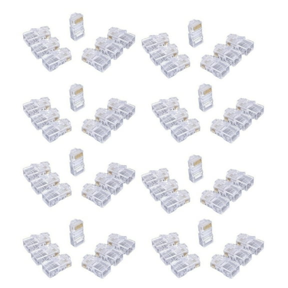 100Piece Cat6 RJ45 UTP Networking Plugs 8P8C Cat6 RJ45 Connectors For Ethernet Cable,Clear Connectors Networking Plugs