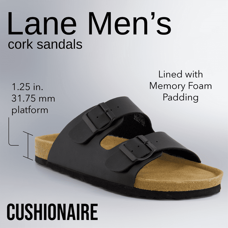 Cushionaire Lane Cork Footbed Mens Sandals, Adjustable  display picture 1