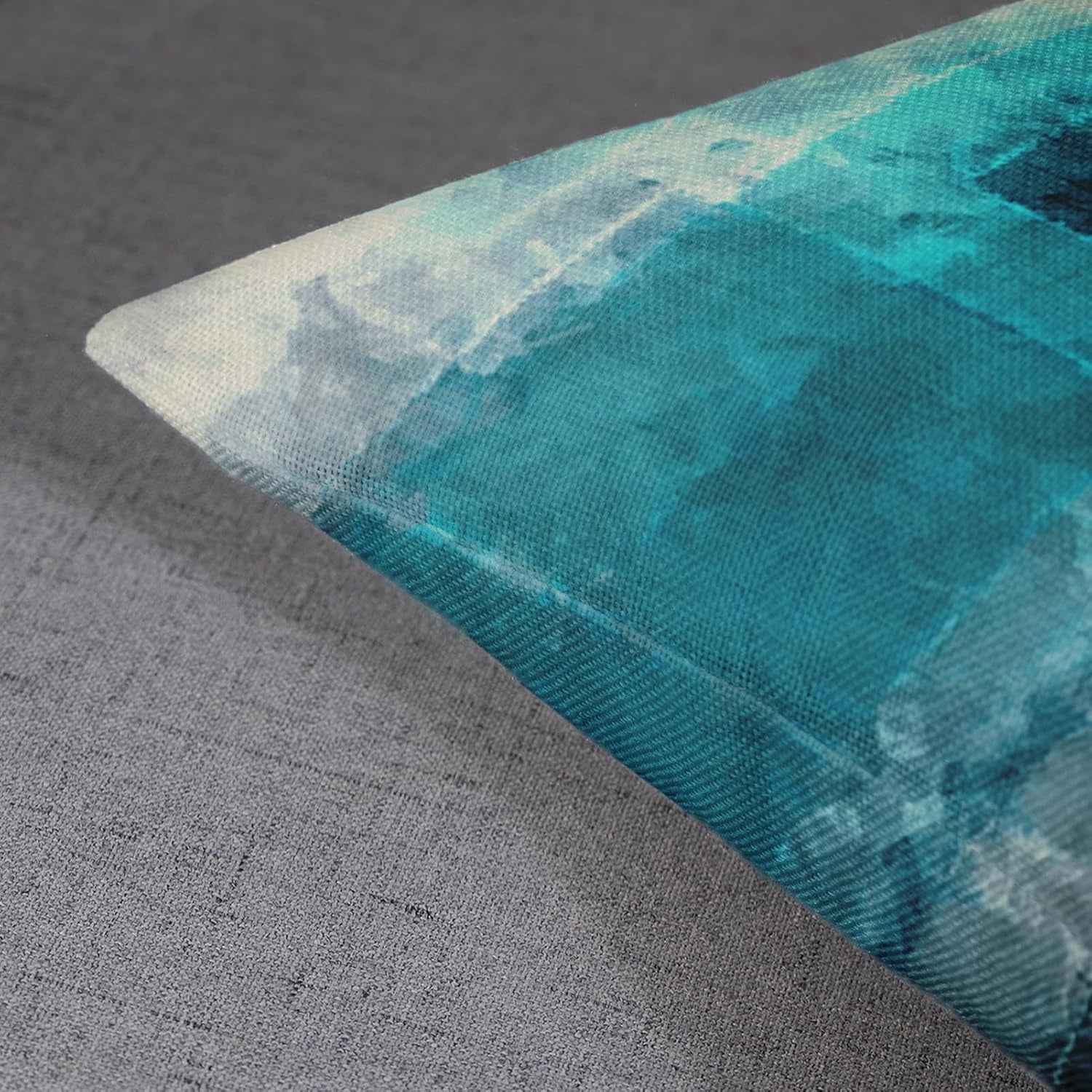 Turquoise and Grey Artwork Throw Pillow Covers Set of 4 20x20 Inch Contemporary Decorative Gray Cushion Cases for Sofa Bedroom Car Decor Add a Splash of Color