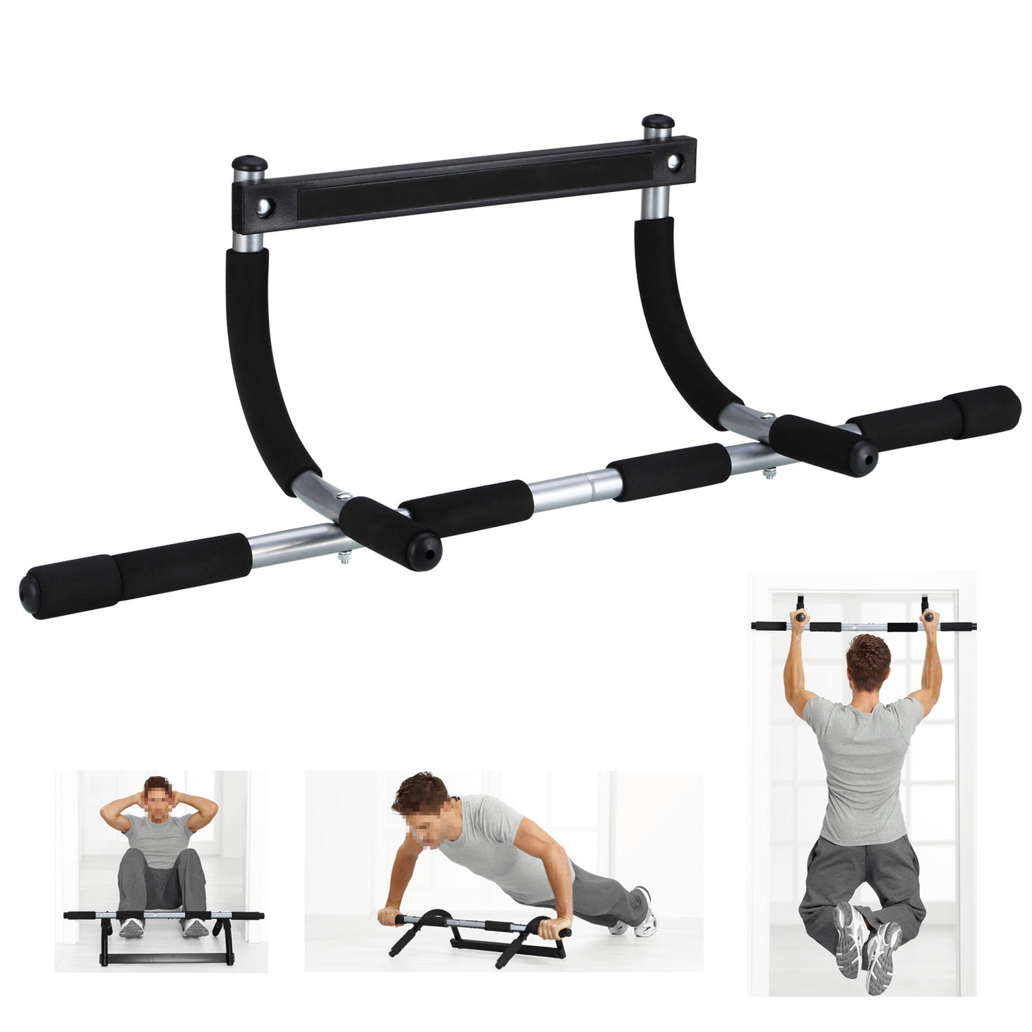 Workout Bar Adjustable Chin-Up Pull-Up Horizontal Bar Doorway Trainer for Home 