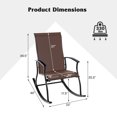 thumbnail image 3 of Costway 2 PCS Outdoor Rocking Chairs with Breathable Backrest Smooth Safe Rocking Design Brown, 3 of 9