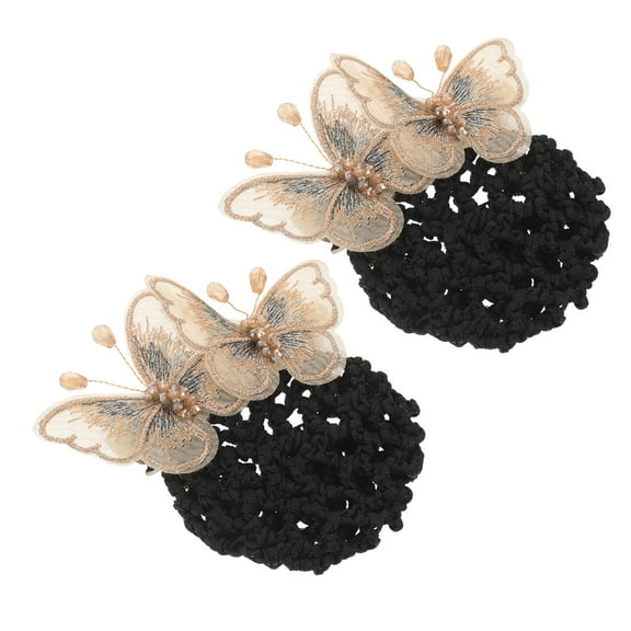 LOLIPPYY Bun Hair Net Kids 2Set Black Hair Bun Cover Secure Hold For Flight Attendants