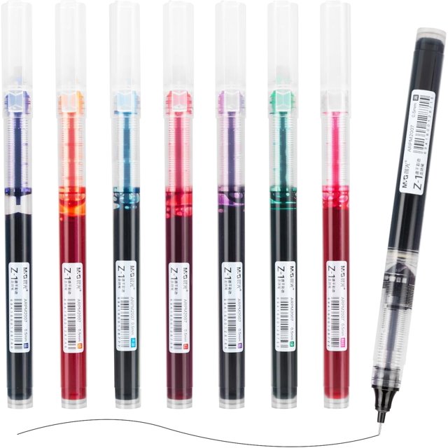 8 Pcs Stylo à Bille Roulante à Encre Liquide Colorée, Encre Colorée 0.5mm Ultra Fine, Stylos à Encre Multicolores Écriture Fluide pour Prise de Notes, Bureau École Maison Femmes Hommes
