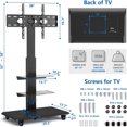 Rolling Floor TV Stand with Swivel Mount for 4075 Inch Screen/Curved