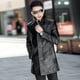 thumbnail image 5 of Nuevo gabardina de cuero de lujo para hombre, chaqueta de cuero informal de negocios con una hilera de botones, abrigo largo negro de Pu para hombre, talla grande 4xl, 5 of 5