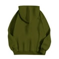 thumbnail image 4 of Oversized Hoodies with Pocket Women Cotton Plain Pullover Hooded Sweatshirts Sweater Long Sleeve Fleece Lined Tops (XL, Army Green), 4 of 5