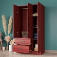 thumbnail image 4 of Better Home Products Symphony Wardrobe Armoire Closet with Two Drawers Mahogany, 4 of 7