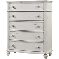 Acme Furniture Jaqueline Chest in Light Gray Linen & Antique White Finish