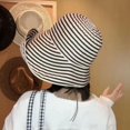 thumbnail image 2 of Women's Striped Bucket Sun Hat, Polyester, Foldable, UV Protection Summer Beach Travel Outdoor Cap, 2 of 8
