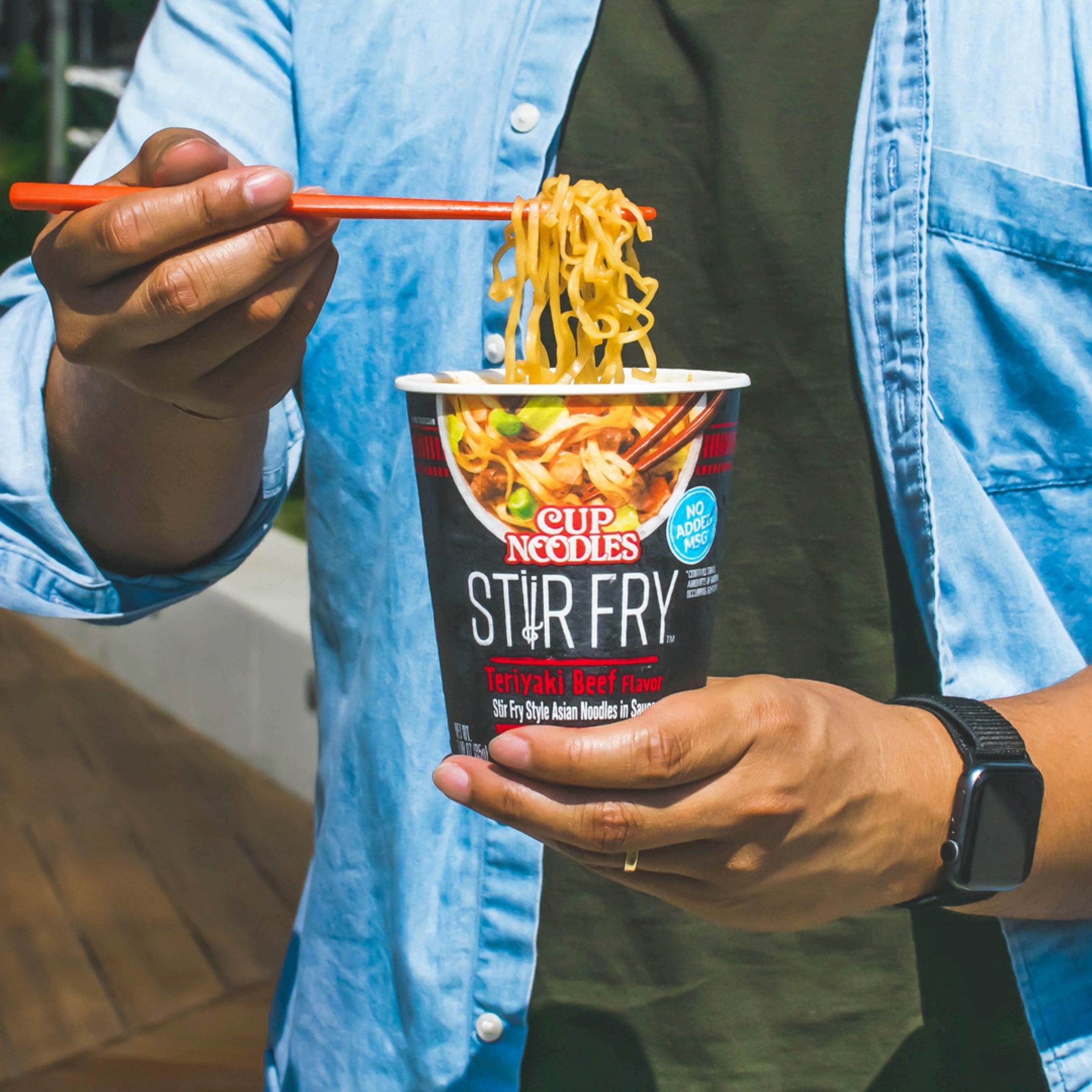 (6 pack) Nissin Foods Cup Noodles Stir Fry Ramen Noodles, Teriyaki Beef Flavor, 3.0 oz Cup, Shelf-Stable