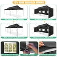 thumbnail image 7 of COBIZI 10x30 Pop Up Canopy Tent with Awning,Heavy Duty Canopy UPF 50+ All Season Wind Waterproof Commercial Outdoor Street Vendors Party Tents for Parties Canopy with Roller Bag(10 x 30 ft Black), 7 of 7
