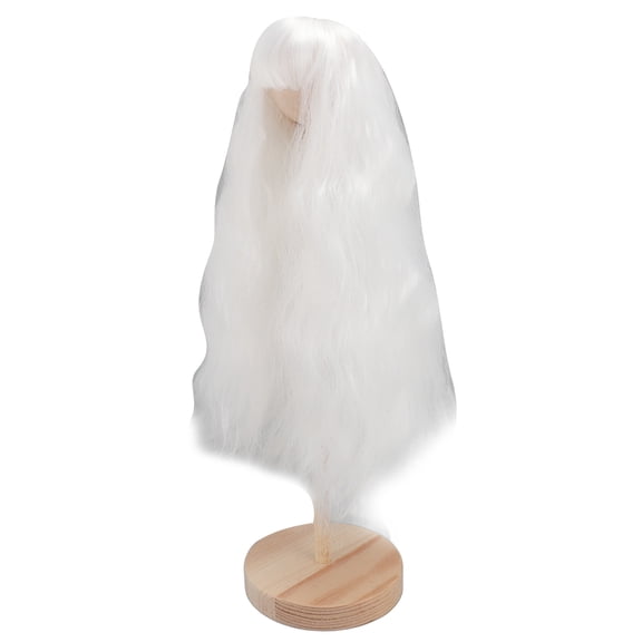 Yajisi Doll Wavy Wigs Soft High Temp Fiber Lightweight Doll Long Wigs with Bangs for 1/4 Ball Jointed Dolls White