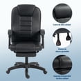 thumbnail image 3 of QinaQin Silla giratoria ergonómica de oficina en piel sintética, con soporte lumbar ajustable, función de inclinación y ruedas silenciosas para home office, 3 of 8