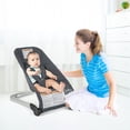thumbnail image 4 of Gymax Folding Infant Bouncer Portable Baby Rocker w/ Breathable Backrest Aluminum Dark Gray, 4 of 9