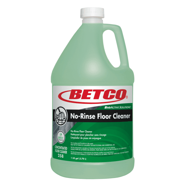 Betco® BioActive Solutions™ No Rinse Floor Cleaner, Fresh Scent, 128 Oz, Light Green, Case of 4